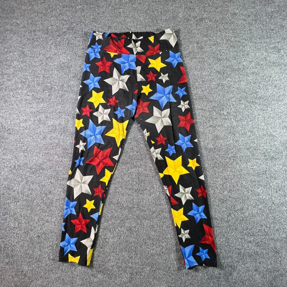 LuLaRoe TC Leggings Women 31" Waist Tall & Curvy Multi Star Print Funky Festival